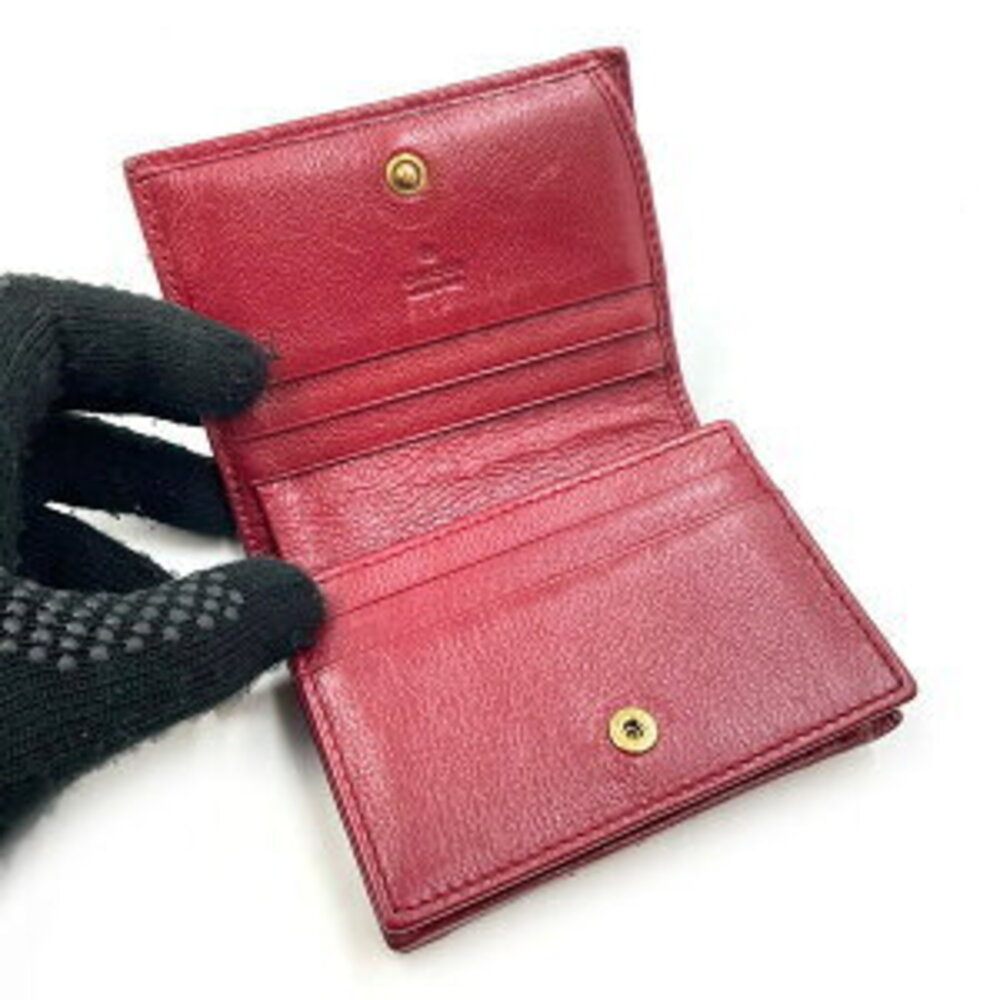 Gucci Python Compact Wallet Leather Red - image 8